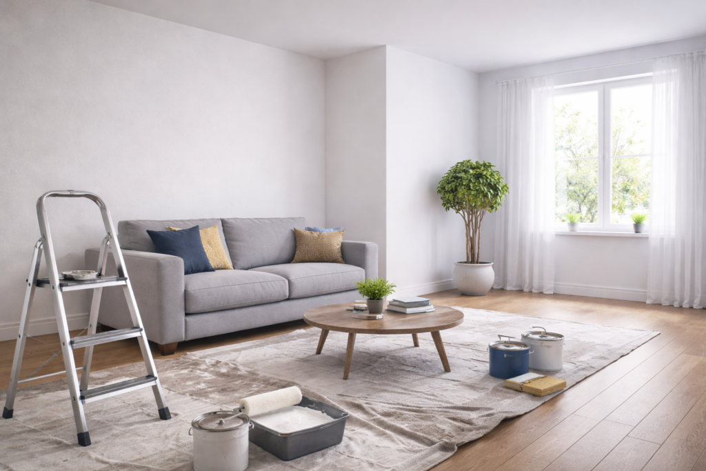 Professional interior painting in Watford – clean white finish by Aqua Painting